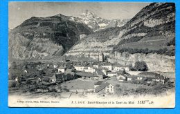 SA158, Saint-Maurice Et Dent Du Midi, 180, Circulée 1906 Timbre Décollé - Saint-Maurice