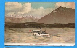 OVA1231, Thunersee, Niesen, Schiff, Lac De Thoune, Bateau, No3387 Circulée 1908 Timbre Décollé - Thoune / Thun