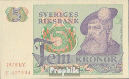 Schweden Pick-Nr: 51d (1978) Bankfrisch 1978 5 Kronor - Schweden