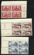 SAAR SAARLAND SARRE VOLKSBEFRAGUNG 1955 OVERPRINTED SOPRASTAMPATA SERIE COMPLETA COMPLETE SET BLOCK QUARTINA  MNH - Nuevos