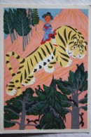 OLD USSR Postcard  - Fairy Tale -  Hunter And Tiger   - 1961 - Tigers