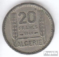 Algerien KM-Nr. : 91 1949 Sehr Schön Kupfer-Nickel Sehr Schön 1949 20 Francs Laureate - Algérie