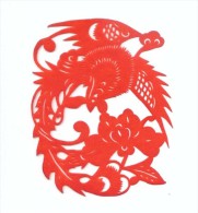 China Paper Cut  1#,bird And Flower,9.5X7.5cm - Scherenschnitte