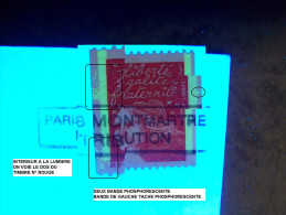 2001 N° 3418 TVP ROUGE 2 BANDE PHOSPHORESCENTE OBLITÉRÉ - Used Stamps