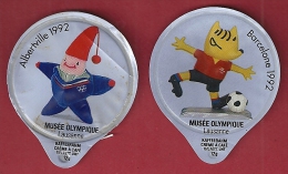 Lot 2 Opercules De Lait Couvercle Crème à Café CCC KRD Kaffeerahm JO 1992 Barcelona Albertville Musee Olympique - Koffiemelk-bekertjes