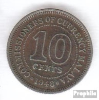 Britische Verwaltung Malaya 8 1948 Sehr Schön Kupfer-Nickel Sehr Schön 1948 10 Cents George VI. - Colonies