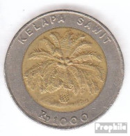 Indonesien KM-Nr. : 56 1996 Vorzüglich Bimetall Vorzüglich 1996 1000 Rupien Palme - Indonesien