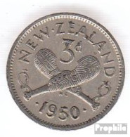 Neuseeland KM-Nr. : 15 1950 Sehr Schön Kupfer-Nickel Sehr Schön 1950 3 Pence George VI. - Nieuw-Zeeland