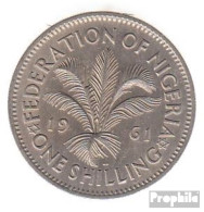 Nigeria KM-Nr. : 5 1961 Vorzüglich Kupfer-Nickel Vorzüglich 1961 1 Shilling Elizabeth II. - Nigeria