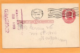 United States 1912 Card Mailed - 1901-20