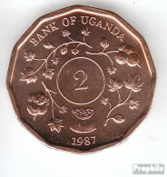 Uganda KM-Nr. : 28 1987 Stgl./unzirkuliert Stahl, Kupfer Plattiert Stgl./unzirkuliert 1987 2 Shillings Wappen - Oeganda