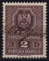 Yugoslavia 1930's - FISCAL TAX REVENUE Stamp - 2 Din - Used - Officials