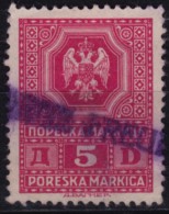 Yugoslavia 1930's - FISCAL TAX REVENUE Stamp - 5 Din - Used - Officials