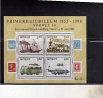 NORWAY NORGE NORVEGIA NORVEGE 1980 NORWEX STAMP EXHIBITION TRANSPORTS BLOCCOFOGLIETTO BLOCK SHEET BLOC FEUILLET MNH - Blocs-feuillets