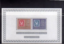 NORWAY NORGE NORVEGIA NORVEGE 1972 CENTENARY OF HORN POST STAMP FOGLIETTO BLOCK SHEET MNH - Blocchi & Foglietti