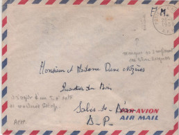 Lettre Militaire Algérie Flamme =o Poste Aux Armées A.F.N. 26 -6 1958 " Sans Les Lignes Ondulées à Gauche" - Guerre D'Algérie