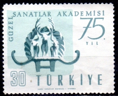 TURKEY 1957 75th Anniv Of Fine Arts Academy, Istanbul - 30k Hittite Relic Of Alacahoyuk MNG SLIGHT THIN CHEAP - Nuovi