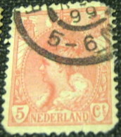 Netherlands 1899 Queen Wilhelmina 5c - Used - Oblitérés