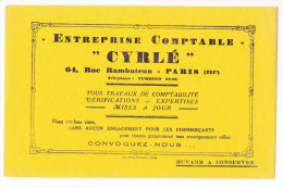 Buvard CYRLE Entreprise Comptable Rue Rambuteau Paris - Bank & Versicherung