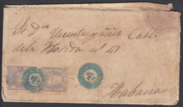 PREFI-327 CUBA. ESPAÑA SPAIN. MARITIME MAIL. 1870. SOBRE CON CONTENIDO DE  MOSENDE, GALICIA, A LA HABANA. - Voorfilatelie