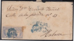 PREFI-328 CUBA. ESPAÑA SPAIN. MARITIME MAIL. 1870. SOBRE CON CONTENIDO DE  MOSENDE, GALICIA, A LA HABANA. - Voorfilatelie