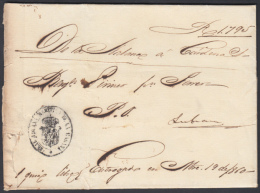 PREFI-336. CUBA SPAIN ESPAÑA. STAMPLESS.  1860. CORREO DE CABOTAJE.  LA HABANA A CARDENAS. SHIP “PINNEO”. - Prefilatelia