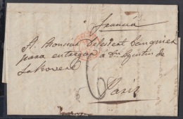 PREFI-343. CUBA SPAIN ESPAÑA. STAMPLESS. 1847. CARTA DE MATANZAS A PARIS. FRANCE. FRANCIA. WITH ITALY SEALLED PAPER. - Voorfilatelie