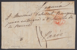 PREFI-350. CUBA SPAIN ESPAÑA. STAMPLESS. 1847. CARTA DE MATANZAS A PARIS. FRANCE. FRANCIA. BRITISH POSTAL AGENCY. UK. - Préphilatélie