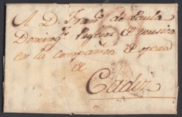 PREFI-353 ESPAÑA SPAIN. STAMPLESS. 1826. SOBRE PREFILATELICO DE SEVILLA A CADIZ. - ...-1850 Voorfilatelie