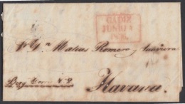 PREFI-371 CUBA. ESPAÑA SPAIN. STAMPLESS. 1836. SOBRE CADIZ A LA HABANA. CORREO MARITIMO No.2. MARITIME MAIL. - Voorfilatelie