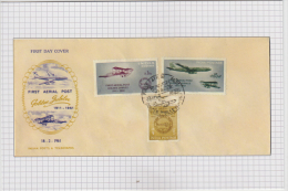 India 2015  RE-PRINTED By P&T  Aerial Post  3v FDC ON Glossy Post Card   # 60094  Inde  Ind - Lettres & Documents