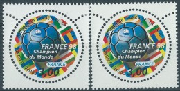 [07] Variété : N° 3170 Football Ballon Bleu-vert Au Lieu De Bleu +  Normal  ** - Ungebraucht