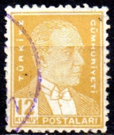 TURKEY 1931 Kemal Ataturk -  12k. - Brown  FU - Oblitérés