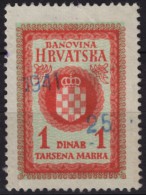 Yugoslavia - Hrvatska Banovina - 1941 Revenue, Tax Stamp - 1 Din. - Used - Servizio