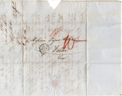 TB 644 - Lettre Taxée  De PARIS Bureau J Pour  WOHLN  ( ARGOVIE ) Fabricant De Chapeaux  Suisse - 1801-1848: Voorlopers XIX