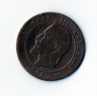 FRANCE : PIECE DE 10 CENTIMES NAPOLEON III TETE LAUREE 1861 K - 10 Centimes
