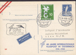 Germany Berlin Uprated Postal Stationery Ganzsache Mit Luftpost FRANKFURT FLUGHAFEN 40 Jahre Flugpost In Österreich - Cartoline - Usati