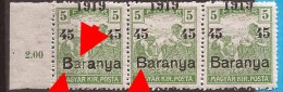 1919  BARANYA  UNGARN SERBIA JUGOSLAVIJA OVERPRINT MOVED INTERESSANT TYP I-TYP II NEVER HINGED - Baranya