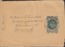 British India Postal Stationery Ganzsache Entier ½ A Victoria Wrapper VELLORE 1907? Missionary E. Løventhal In Denmark - 1882-1901 Empire