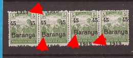1919  BARANYA  UNGARN SERBIA JUGOSLAVIJA OVERPRINT MOVED INTERESSANT TYP- I - TYP II NEVER HINGED - Baranya