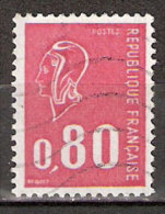 Timbre France Y&T N°1816 (09) Obl  Marianne De Béquet.  0 F.80. Rouge. Cote 0,15 € - 1971-1976 Marianne Of Béquet