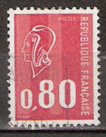 Timbre France Y&T N°1816 (10) Obl  Marianne De Béquet.  0 F.80. Rouge. Cote 0,15 € - 1971-1976 Marianne Of Béquet