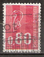 Timbre France Y&T N°1816 (11) Obl  Marianne De Béquet.  0 F.80. Rouge. Cote 0,15 € - 1971-1976 Marianne Of Béquet