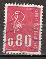 Timbre France Y&T N°1816 (12) Obl  Marianne De Béquet.  0 F.80. Rouge. Cote 0,15 € - 1971-1976 Marianne Of Béquet