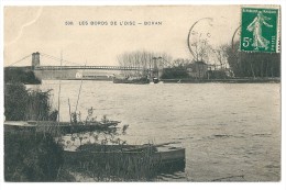 Cpa: 60 BORAN SUR OISE (ar. Senlis) Bords De L'Oise (Péniche Roue à Aube)  N° 500 - Boran-sur-Oise