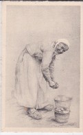 FOLKLORE . TETES DE LORRAINES ( Vieille Femme Aux Paniers)  Illust. Jean SHERBECK 1927 - Trachten
