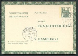 BERLIN FP8  Funklotterie-Postkarte  Torhalle Lorsch Stpl. Bremen 1967 - Cartoline - Usati