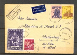 POLONIA 1957, STRZALKOWO, SOBRE CIRCULADO Y CERTIFICADO A WALBERBERG, CORREO AÉREO - Lettres & Documents