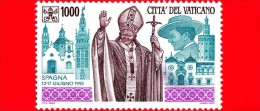 VATICANO - Usato - 1994 - Viaggi Di Giovanni Paolo II Nel 1993 - 1000 L. • Spagna - Oblitérés