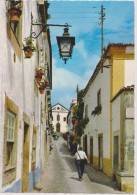 Portugal,portugues,ESTREM ADURA,LEIRIA,OBIDOS,rua  Com Flores,como Todas As Ruas,lampadaire,rue Avec Pavés,rare - Leiria